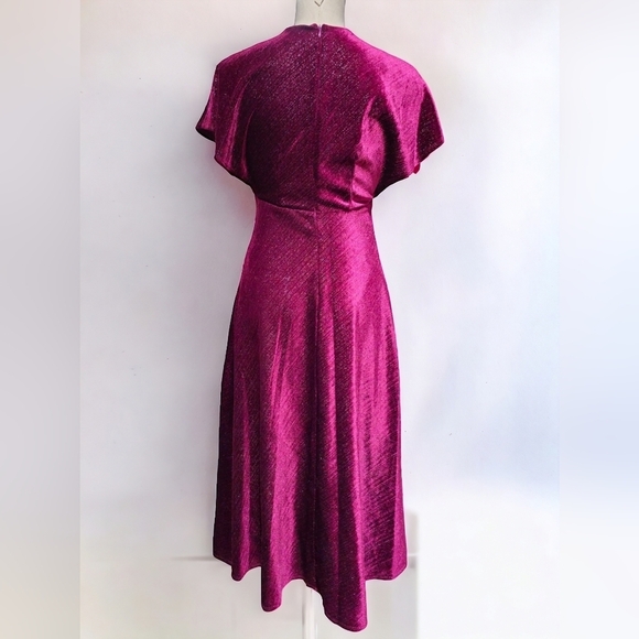 NWT Taylor Magenta Velvet Midi Dress – Women’s Size 2 - Picture 3 of 3
